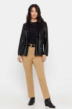 Blusao Efeito Pele Botoes