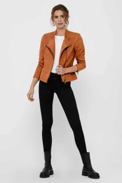 Blusao Estilo Biker Com Fecho-Eclair