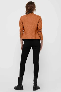 Blusao Estilo Biker Com Fecho-Eclair