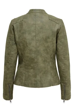 Blusao Estilo Biker Com Fecho-Eclair