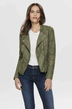 Blusao Estilo Biker Com Fecho-Eclair