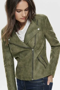 Blusao Estilo Biker Com Fecho-Eclair