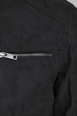 Blusao Motard Efeito Couro