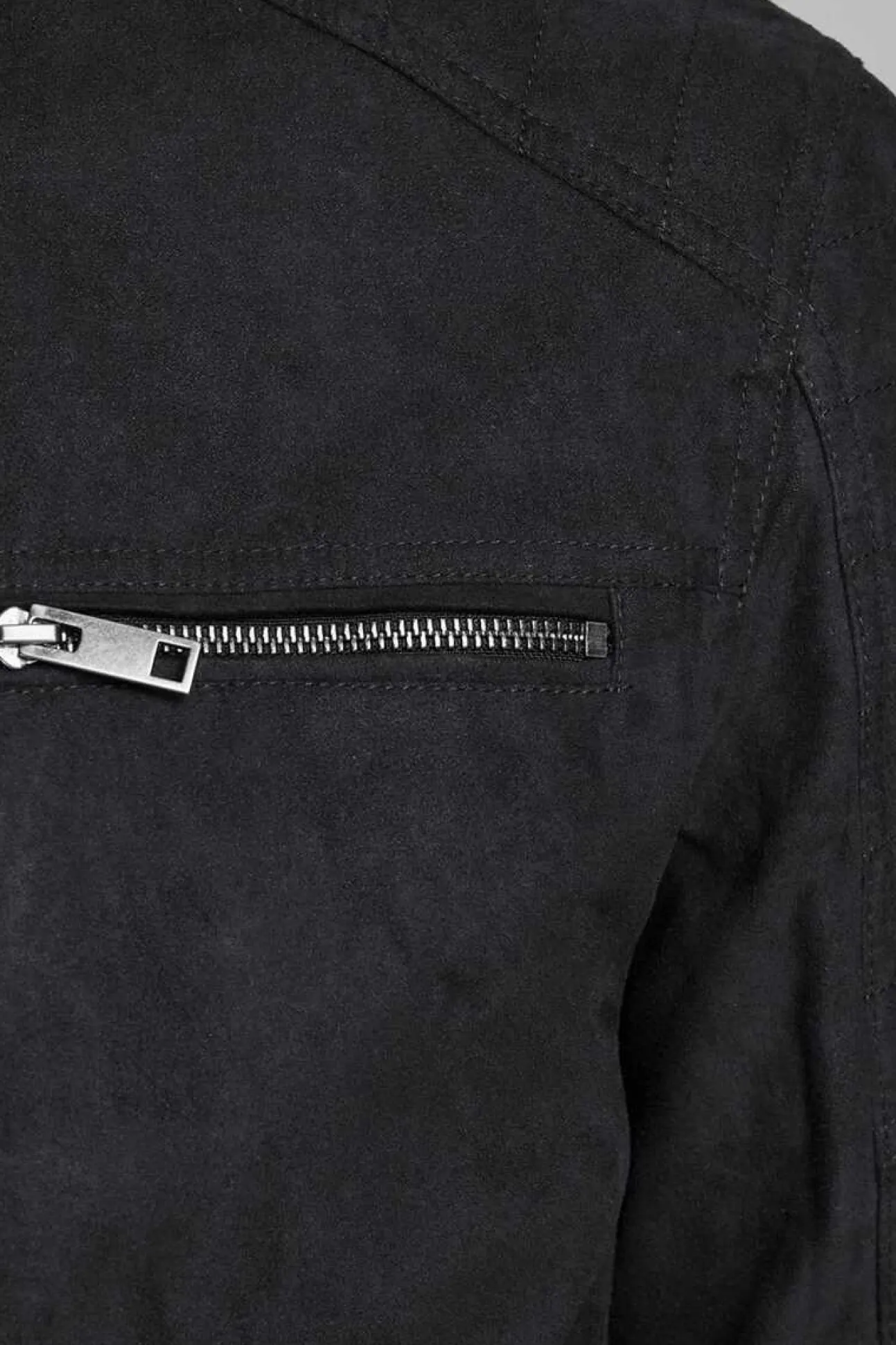 Blusao Motard Efeito Couro