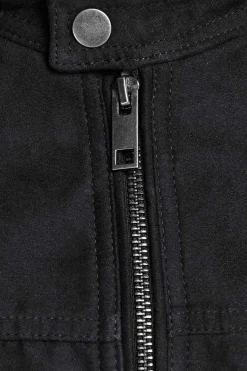 Blusao Motard Efeito Couro