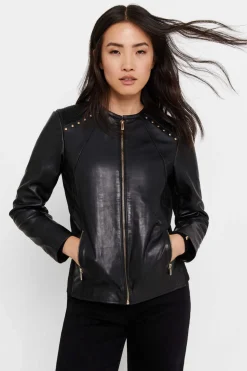 Blusao Pele Combinado Malha