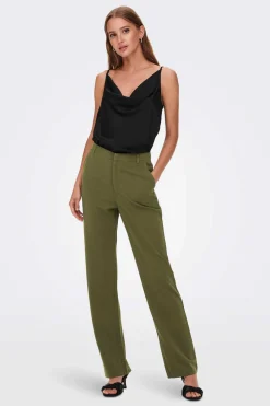 Calca Corte Reto De Cintura Media