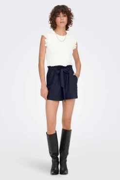 Calca Curta De Linho