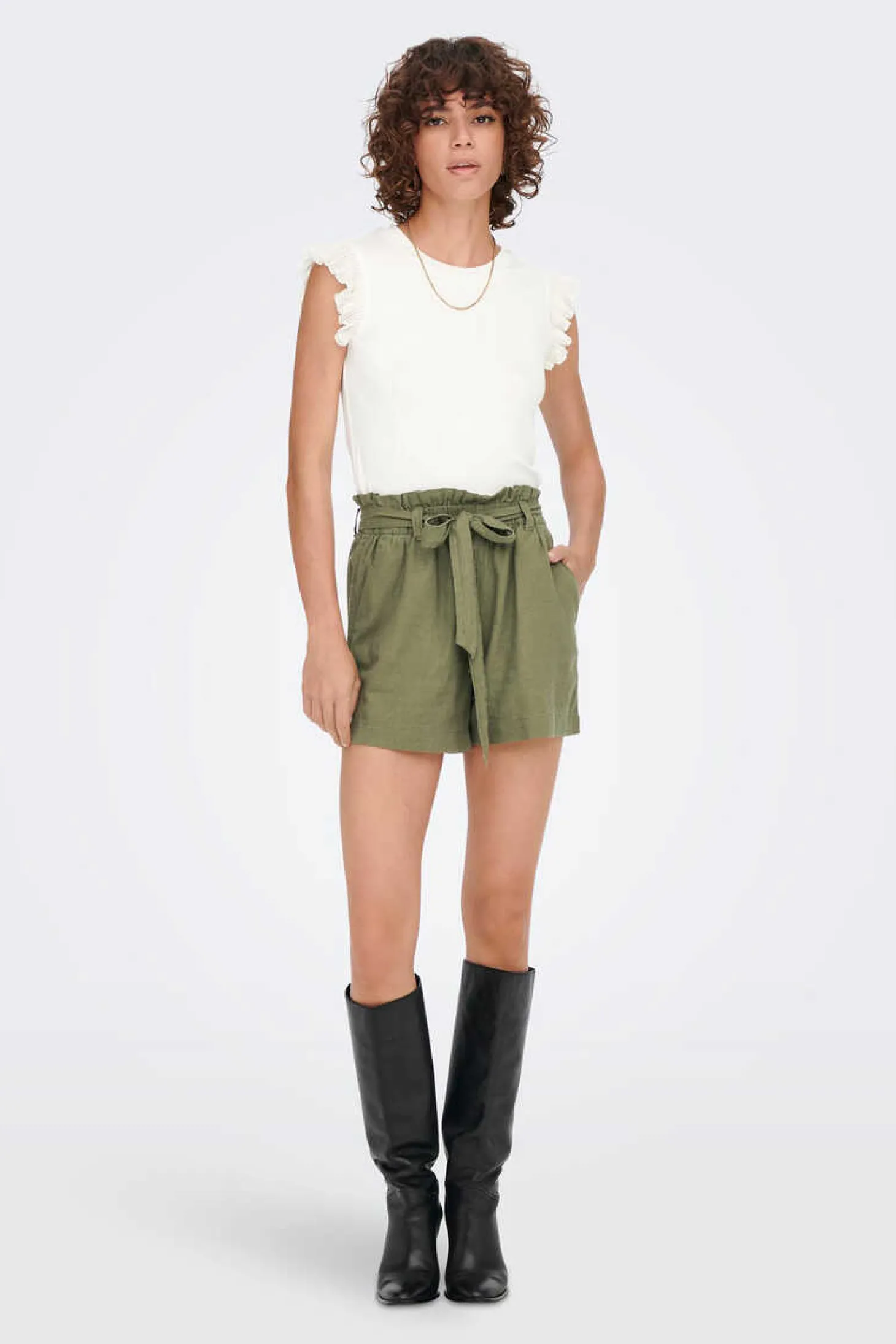 Calca Curta De Linho