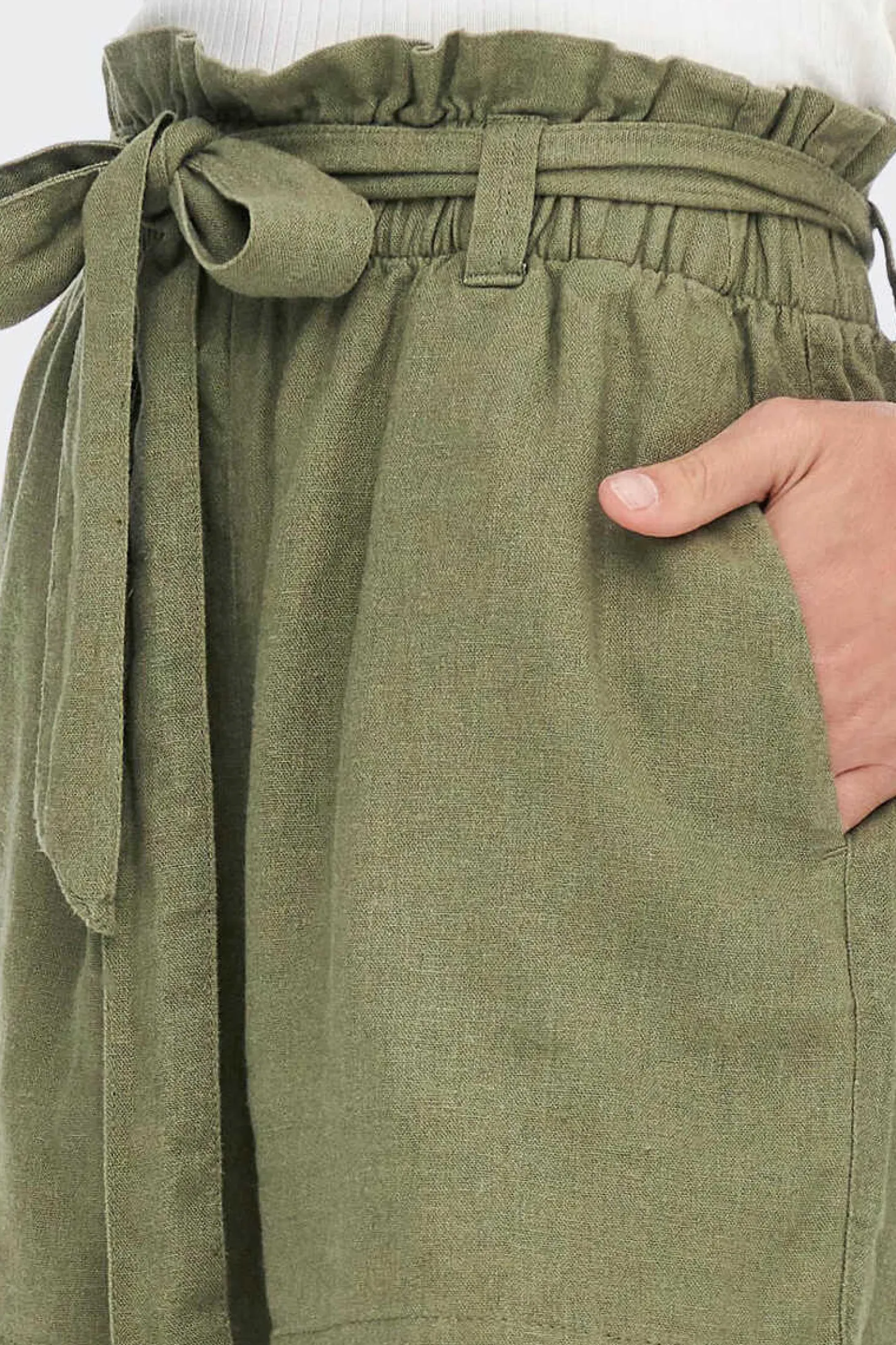 Calca Curta De Linho