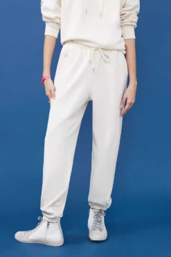 Calcas Compridas Jogger Felpa Branca