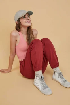 Calcas Compridas Jogger Felpa Vermelha