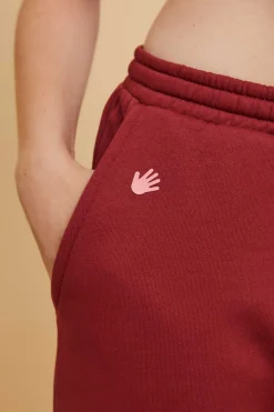 Calcas Compridas Jogger Felpa Vermelha