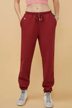 Calcas Compridas Jogger Felpa Vermelha