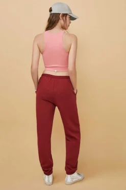 Calcas Compridas Jogger Felpa Vermelha