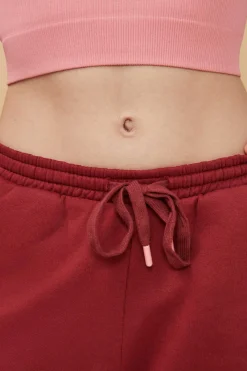 Calcas Compridas Jogger Felpa Vermelha