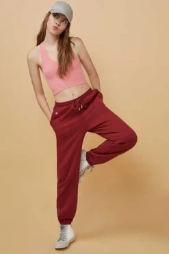 Calcas Compridas Jogger Felpa Vermelha