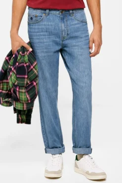 Calcas De Ganga Lavadas, Corte Regular Muito Leves Cor Media-Clara