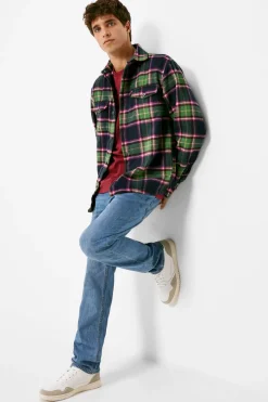 Calcas De Ganga Lavadas, Corte Regular Muito Leves Cor Media-Clara