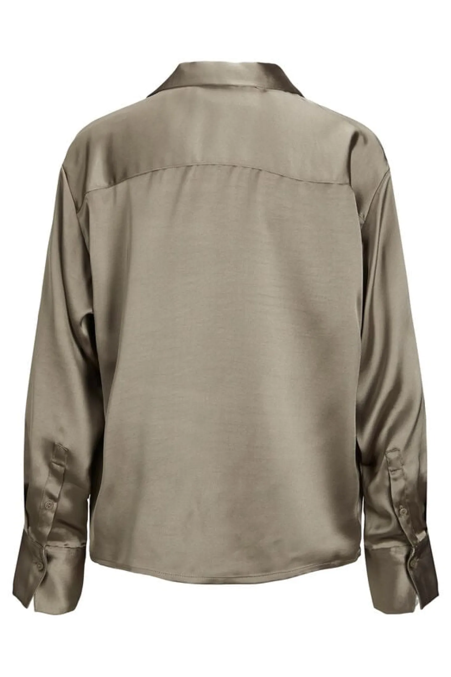 Camisa Acetinada De Manga Comprida