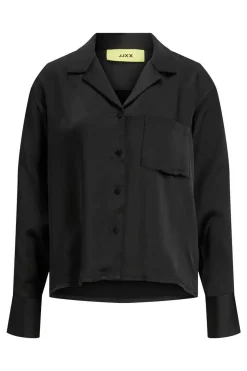 Camisa Acetinada De Manga Comprida