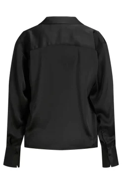 Camisa Acetinada De Manga Comprida