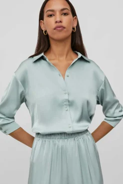 Camisa Acetinada Total Look Vila