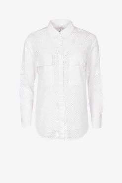 Camisa Bordado Ingles Com Bolsos A Frente