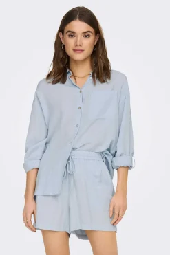 Camisa De Algodao E Linho