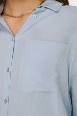 Camisa De Algodao E Linho