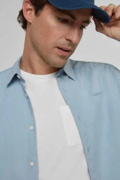 Camisa De Algodao Unicolor Slim Fit.