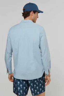 Camisa De Algodao Unicolor Slim Fit.