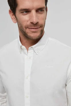 Camisa De Algodao Unicolor Slim Fit.