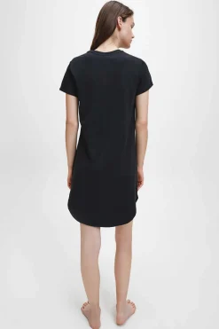 Camisa De Dormir De Algodao Com Logotipo Da Calvin Klein