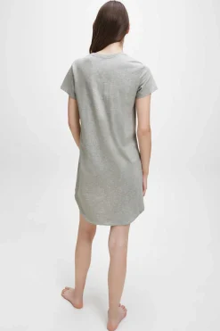 Camisa De Dormir De Algodao Com Logotipo Da Calvin Klein