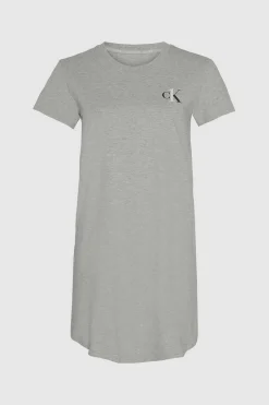 Camisa De Dormir De Algodao Com Logotipo Da Calvin Klein