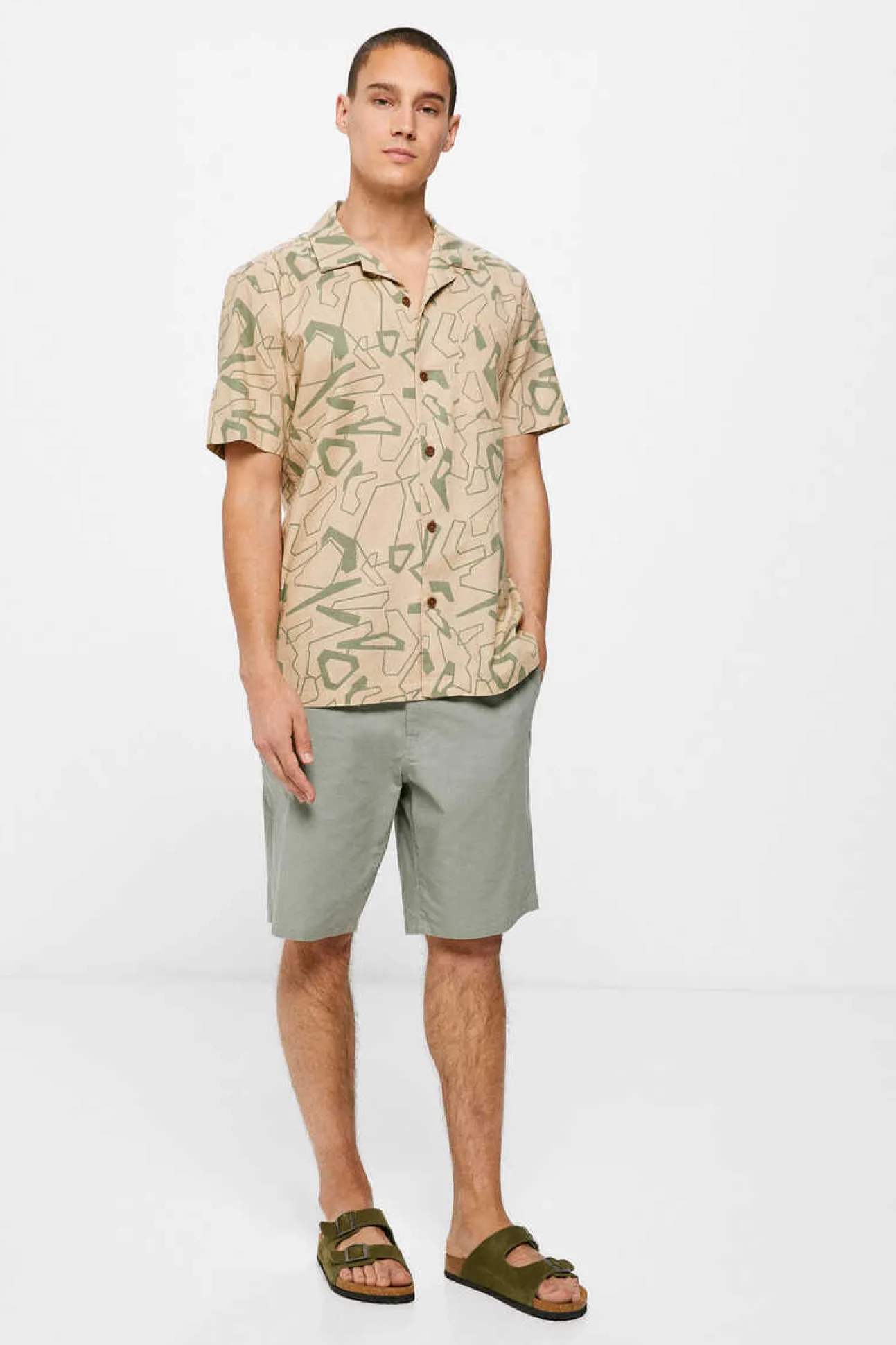 Camisa De Linho Estampada