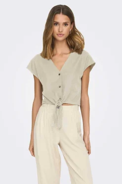 Camisa De Linho Manga Curta