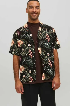 Camisa De Manga Curta Com Estampa Floral