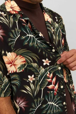 Camisa De Manga Curta Com Estampa Floral