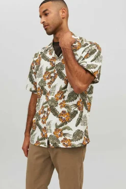 Camisa De Manga Curta Com Estampa Floral