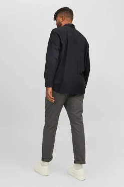 Camisa De Sarja Xadrez Loose Fit Plus