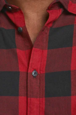 Camisa De Sarja Xadrez Loose Fit Plus