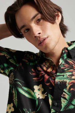 Camisa Havaiana De Manga Curta Vintage