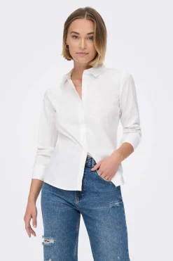 Camisa Manga Comprido Colarinho De Lapelas