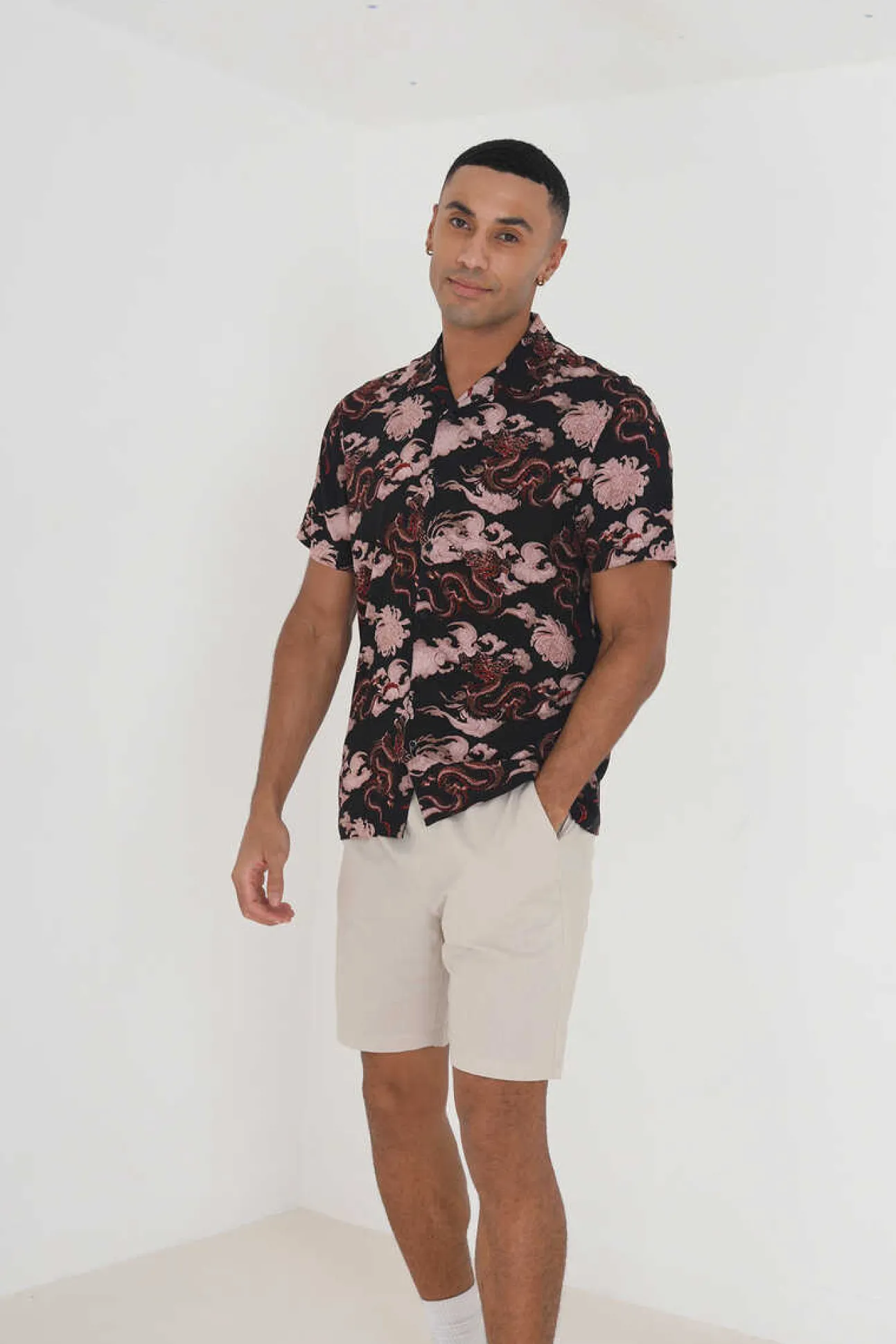 Camisa Manga Curta E Estampada.