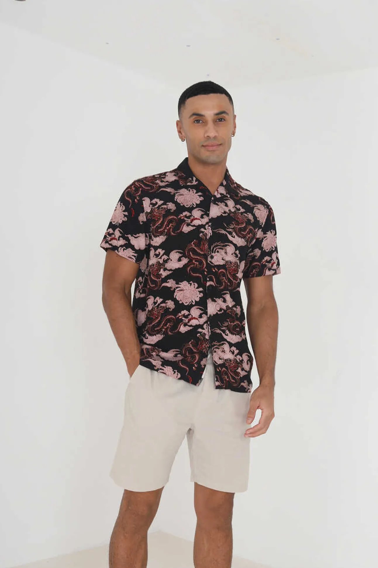 Camisa Manga Curta E Estampada.