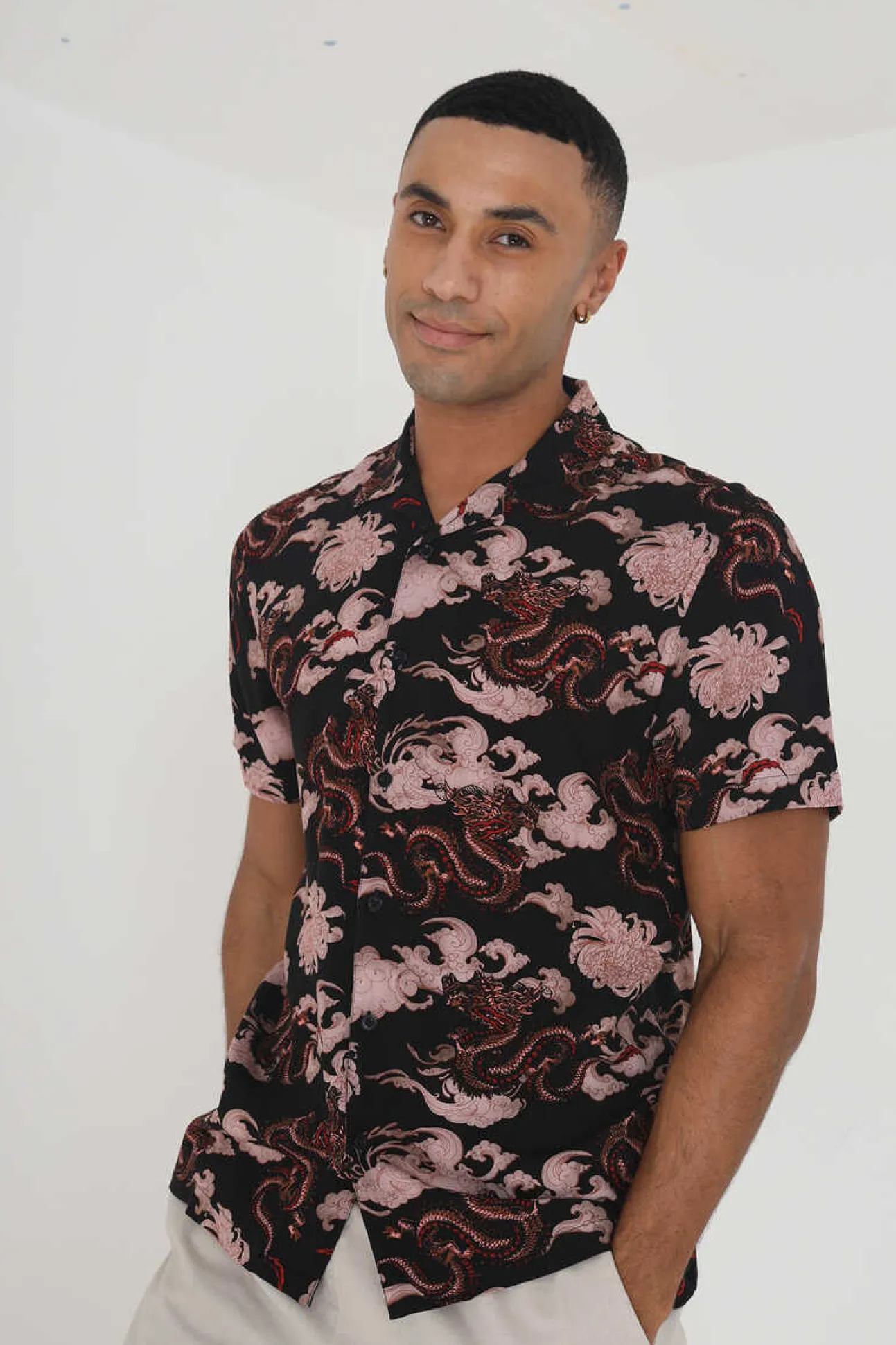 Camisa Manga Curta E Estampada.