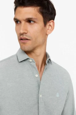 Camisa Oxford Liso Corte Slim