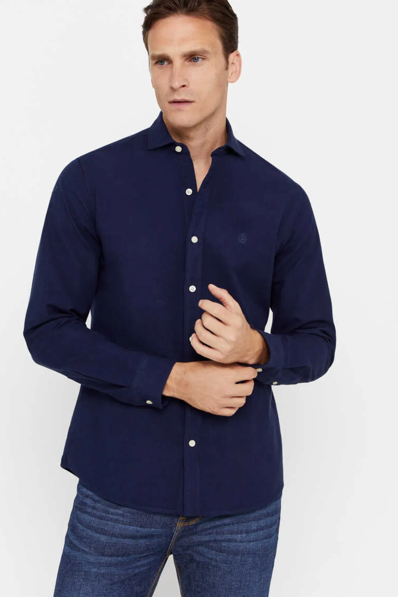 Camisa Oxford Liso Corte Slim